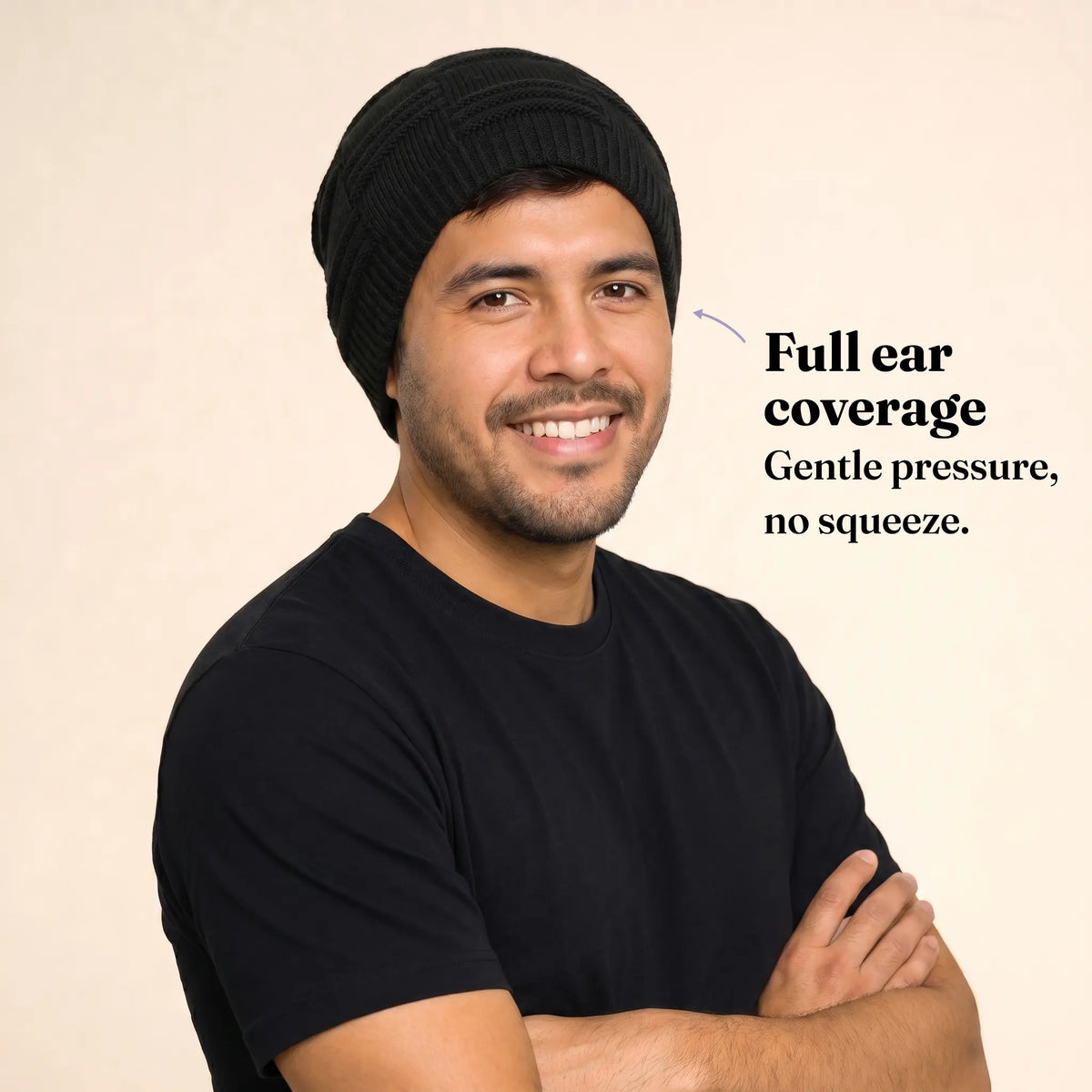 Hug Beanie - Midnight - Full ear coverage